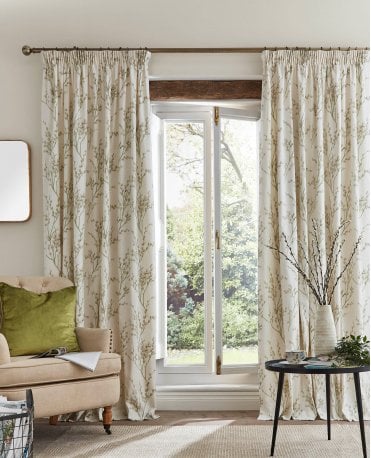 Pussy Willow Lined Pencil Pleat Curtains
