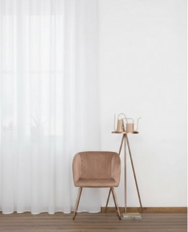 Lindos Plain Fire Retardant Voile Curtain