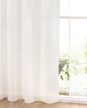 Long Length Fire Retardant Linen Look Voile Curtain M2M