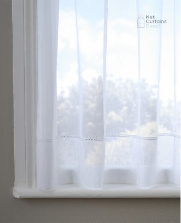 Lulu White Envelope Hem Express Voile Curtain