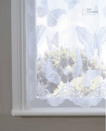 Mariposa Butterfly White Net Curtain M2M