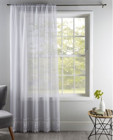 Melissa Macrame White Voile Curtain M2M