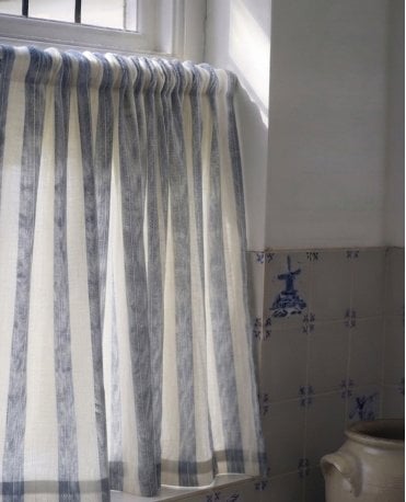 Mirabello Stripe Cotton Blend Slot Top Cafe Curtain M2M