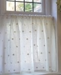 Mitton Daisy Linen Blend Slot Top Cafe Curtain M2M