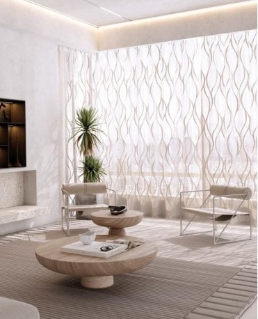 Myrtos Fire Retardant Voile Curtain M2M