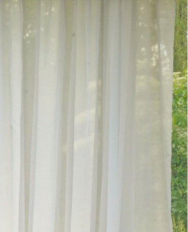 Opal Plain Fire Retardant Ivory Voile Curtain M2M