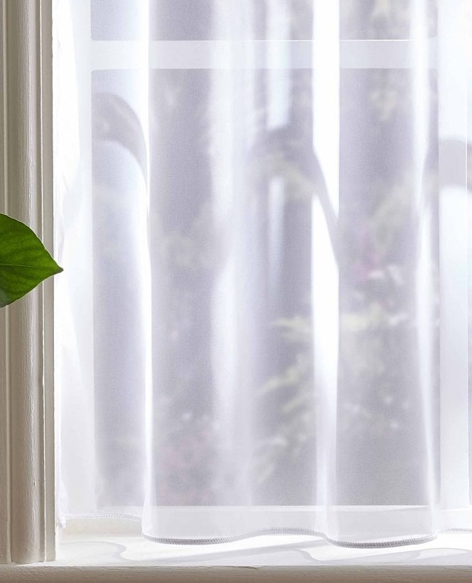 Opal Plain Fire Retardant White Voile Curtain M2M
