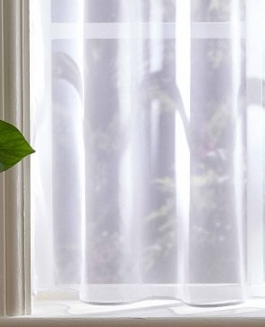 Opal Plain Fire Retardant White Voile Curtain M2M