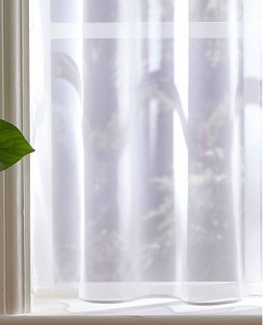 Opal Plain Fire Retardant White Voile Curtain M2M