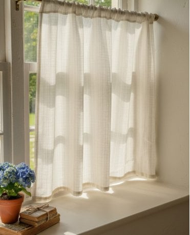 Parchment 100% Linen Slot Top Cafe M2M