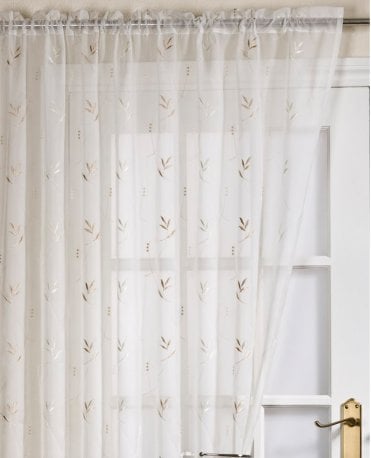 Perth Embroidered Champagne Voile Panel
