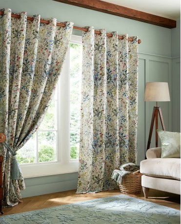 Pointon Fields Lined Eyelet Curtains