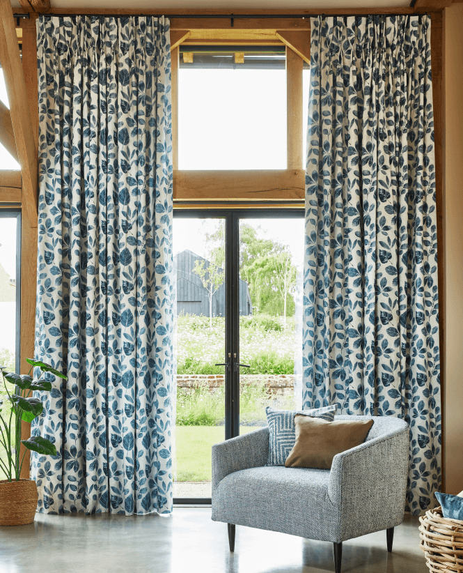Prestigious Whimsical Leaf Print Lined Curtains M2M
