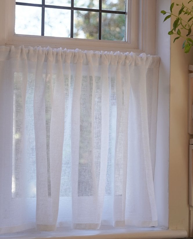 Quick Linen Look Slot Top Cafe Curtain M2M