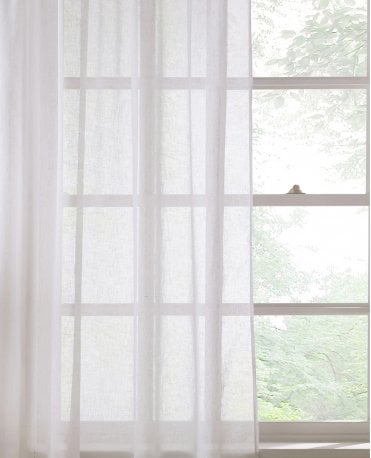 Quick Linen Look White Voile Curtain M2M