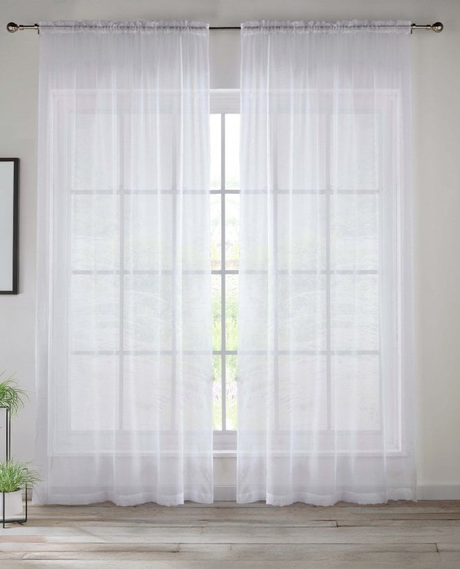 Recycled Plain Slot Top Voile Panels - Pair