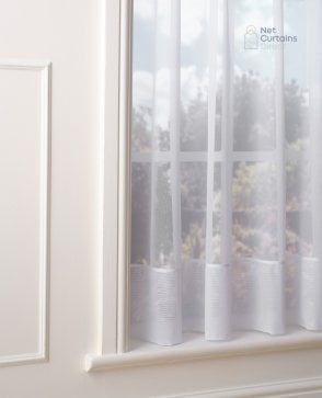 Rutland Fire Retardant Envelope Hem White Net Curtain M2M