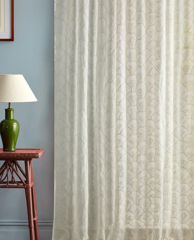 Sanderson Coral Mount Sheer Curtain M2M