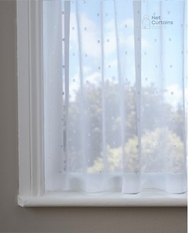 Saunton Tufted White Express Voile Curtain