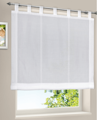 Sheer White Tab Tob Roman Blind