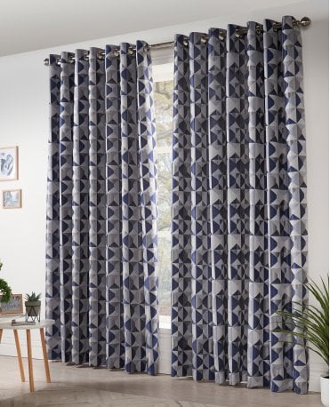 Skandi Lined Geometric Curtains