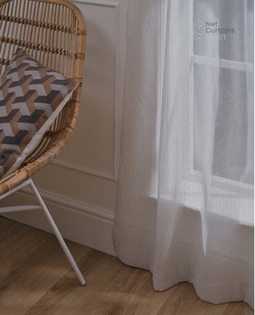 Strand Silver Thread Ivory Voile Curtain M2M