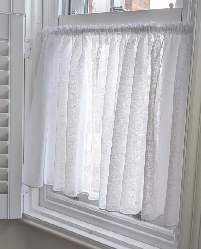 Talia Bright White Express Voile Cafe Curtain