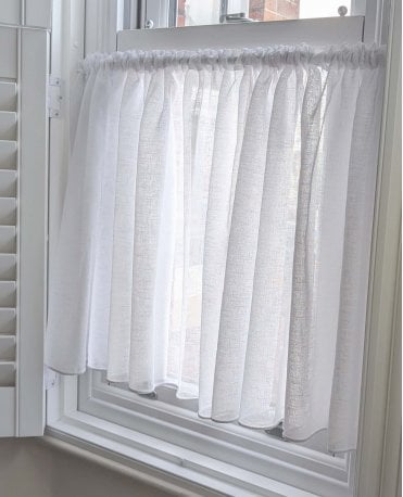 Talia Bright White Express Voile Cafe Curtain