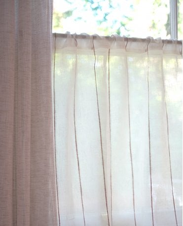 Sanderson Telltale Linen Blend Stripe Slot Top Cafe Curtain M2M