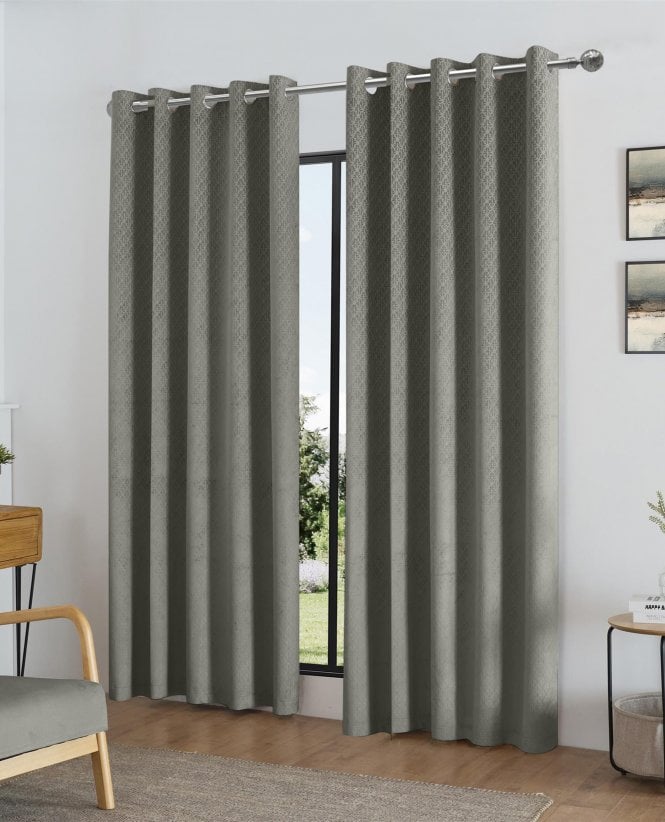 Temple Velvet Blackout Eyelet Curtains