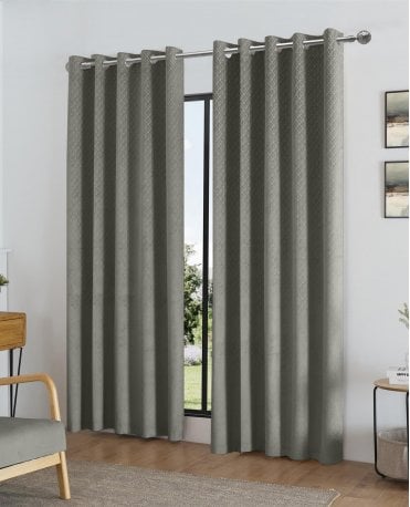 Temple Velvet Blackout Eyelet Curtains