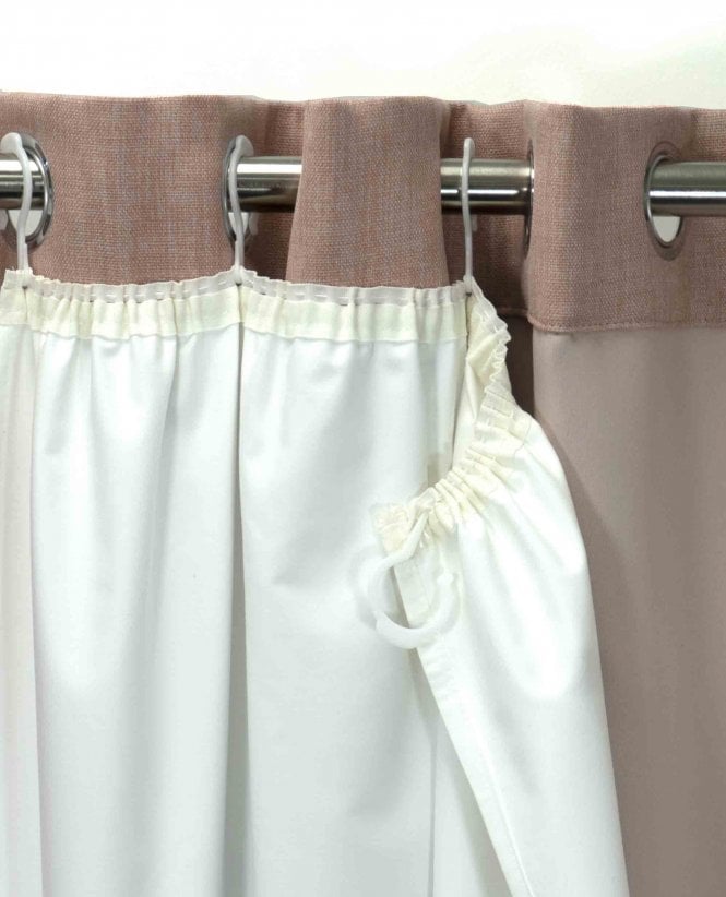 Thermal White Eyelet Curtain Lining - Pair