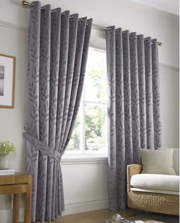 Tivoli Silver Lined Eyelet Curtains - 117cm x 137cm