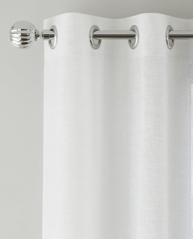Tyrone Crete Linen Look Eyelet Voile Panel