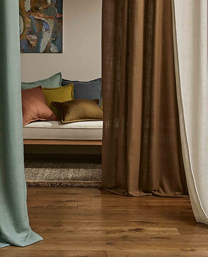 Villa Nova Toronto Fire Retardant Linen Look Voile Curtain M2M