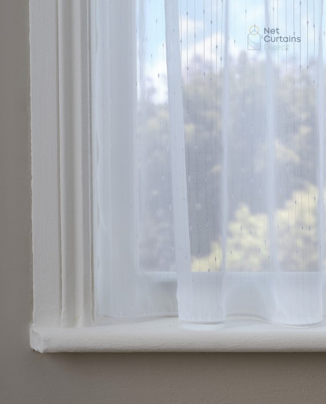Whitby Slub Express White Voile Curtain