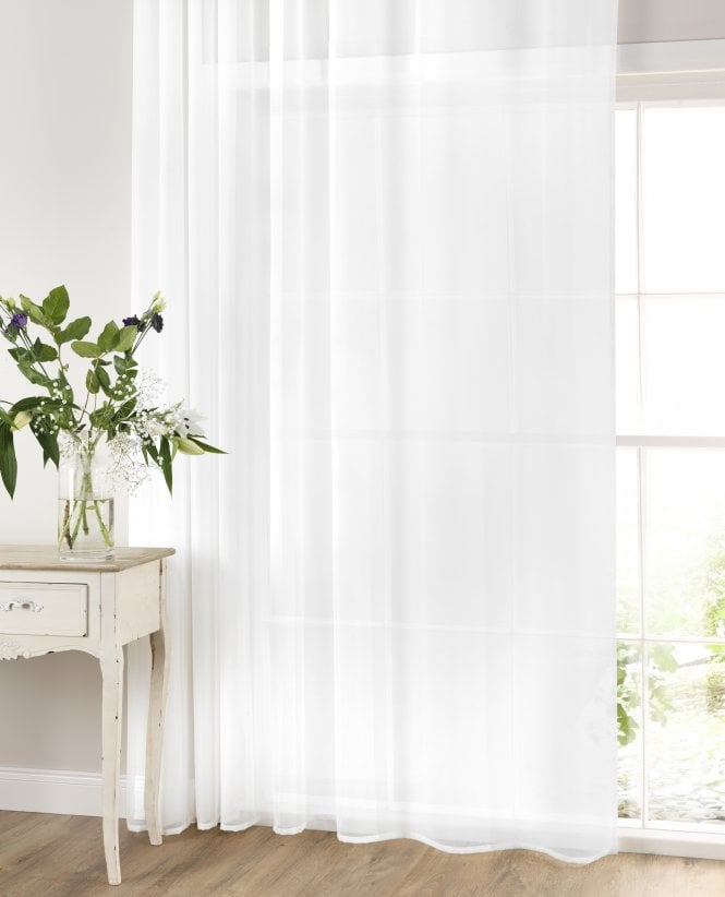 White Pencil Pleat Voile Panel - 295cm x 205cm (116"x80")