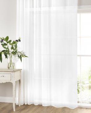 White Pencil Pleat Voile Panel
