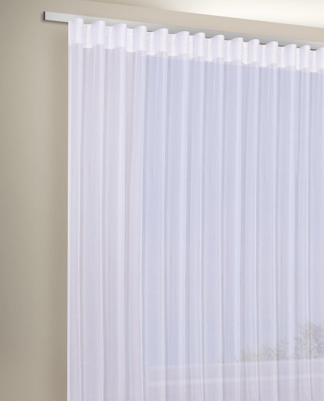 Wide Width Plain Wave Voile Panel - White