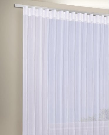 Wide Width Plain Wave Voile Panel - White