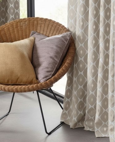 Zari Lined Ivory Curtains M2M